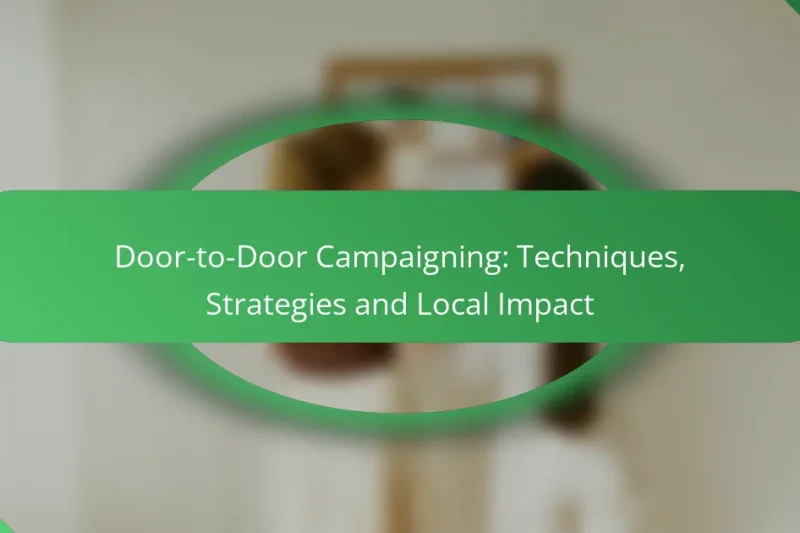 Door-to-Door Campaigning: Techniques, Strategies and Local Impact