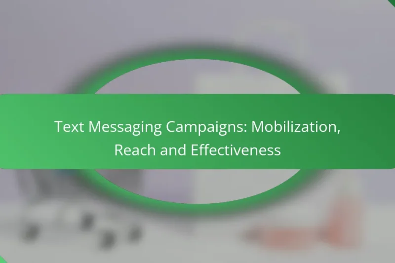 Text Messaging Campaigns: Mobilization, Reach and Effectiveness