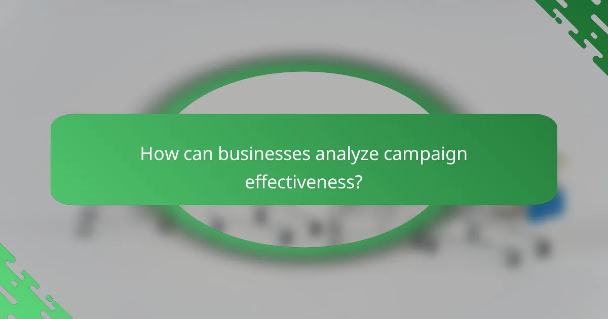 How can businesses analyze campaign effectiveness?