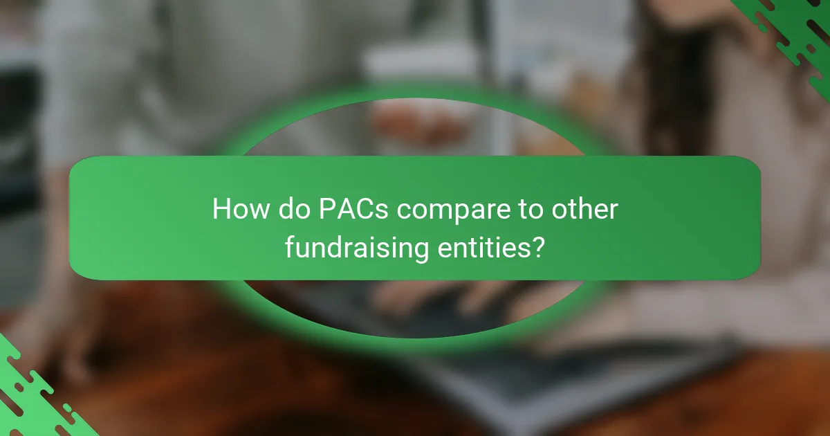 How do PACs compare to other fundraising entities?