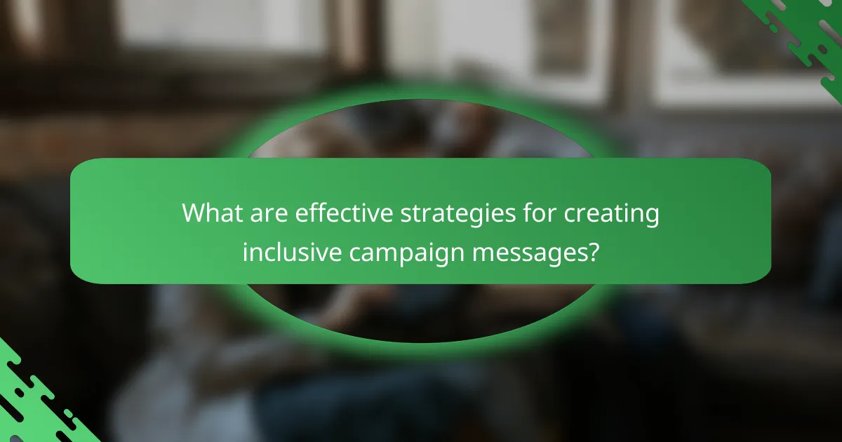 What are effective strategies for creating inclusive campaign messages?