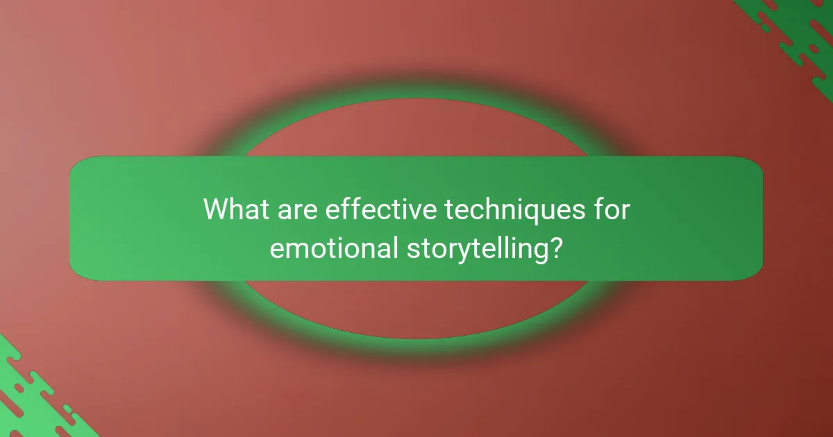 What are effective techniques for emotional storytelling?