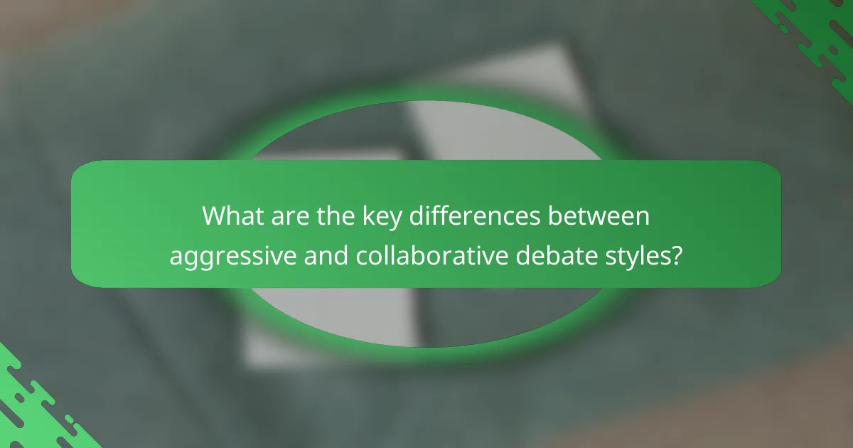 What are the key differences between aggressive and collaborative debate styles?
