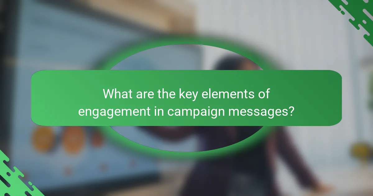 What are the key elements of engagement in campaign messages?
