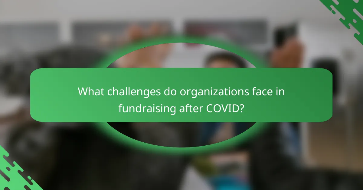 What challenges do organizations face in fundraising after COVID?