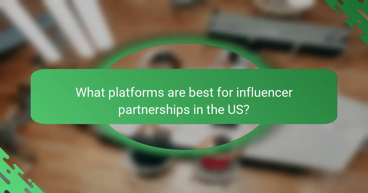 What platforms are best for influencer partnerships in the US?