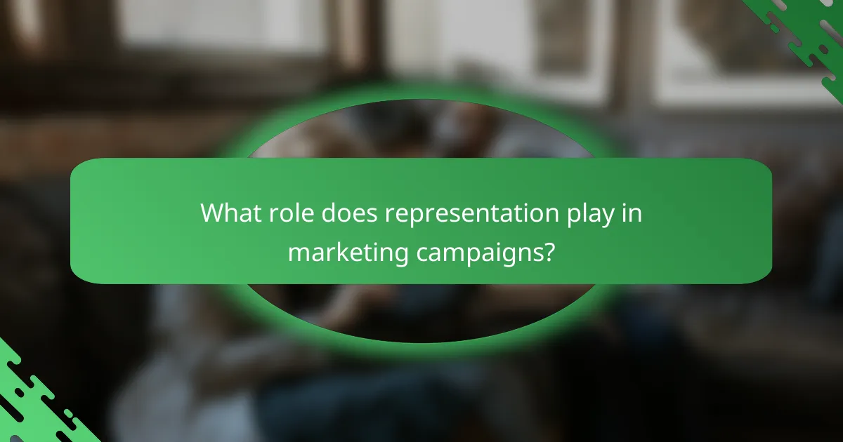 What role does representation play in marketing campaigns?