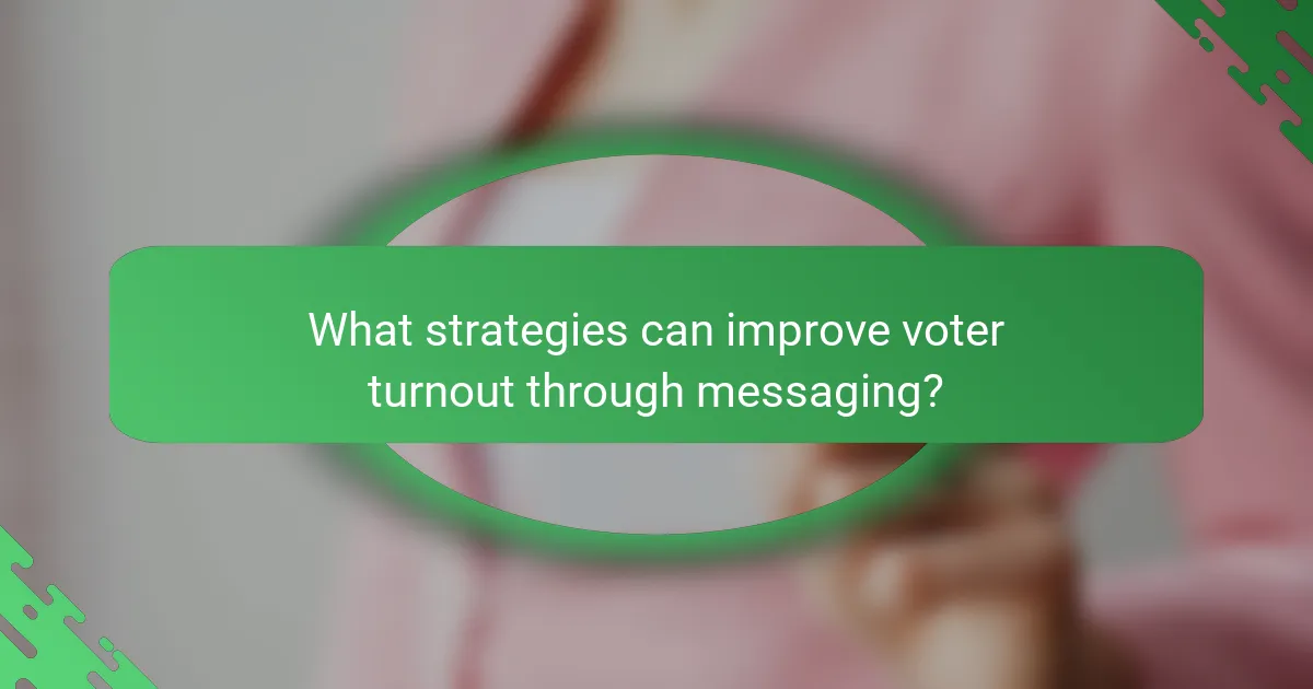 What strategies can improve voter turnout through messaging?