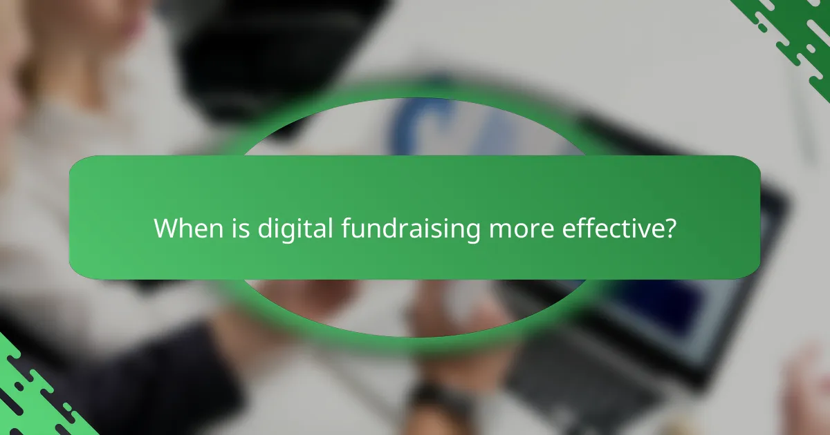 When is digital fundraising more effective?